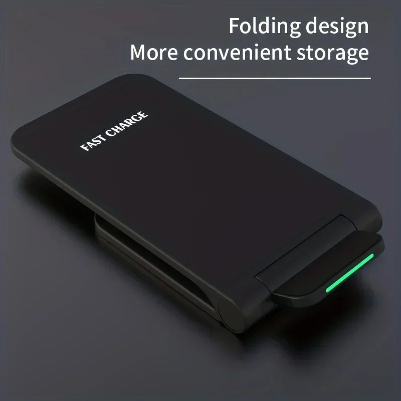30W Foldable Wireless Charging Stand - Fast Charge Station for iPhone 17/16/15/14/13/12 Pro, X, XS, 8, Samsung, and Xiaomi