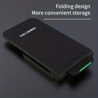 30W Foldable Wireless Charging Stand - Fast Charge Station for iPhone 17/16/15/14/13/12 Pro, X, XS, 8, Samsung, and Xiaomi